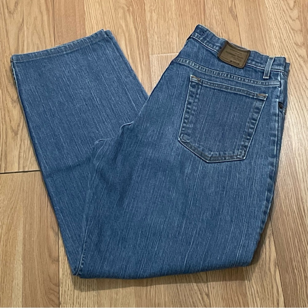 Made In USA McKenzie Tribe Dungarees Men 35X34 (33x30)  Relaxed Fit  Blue Jeans